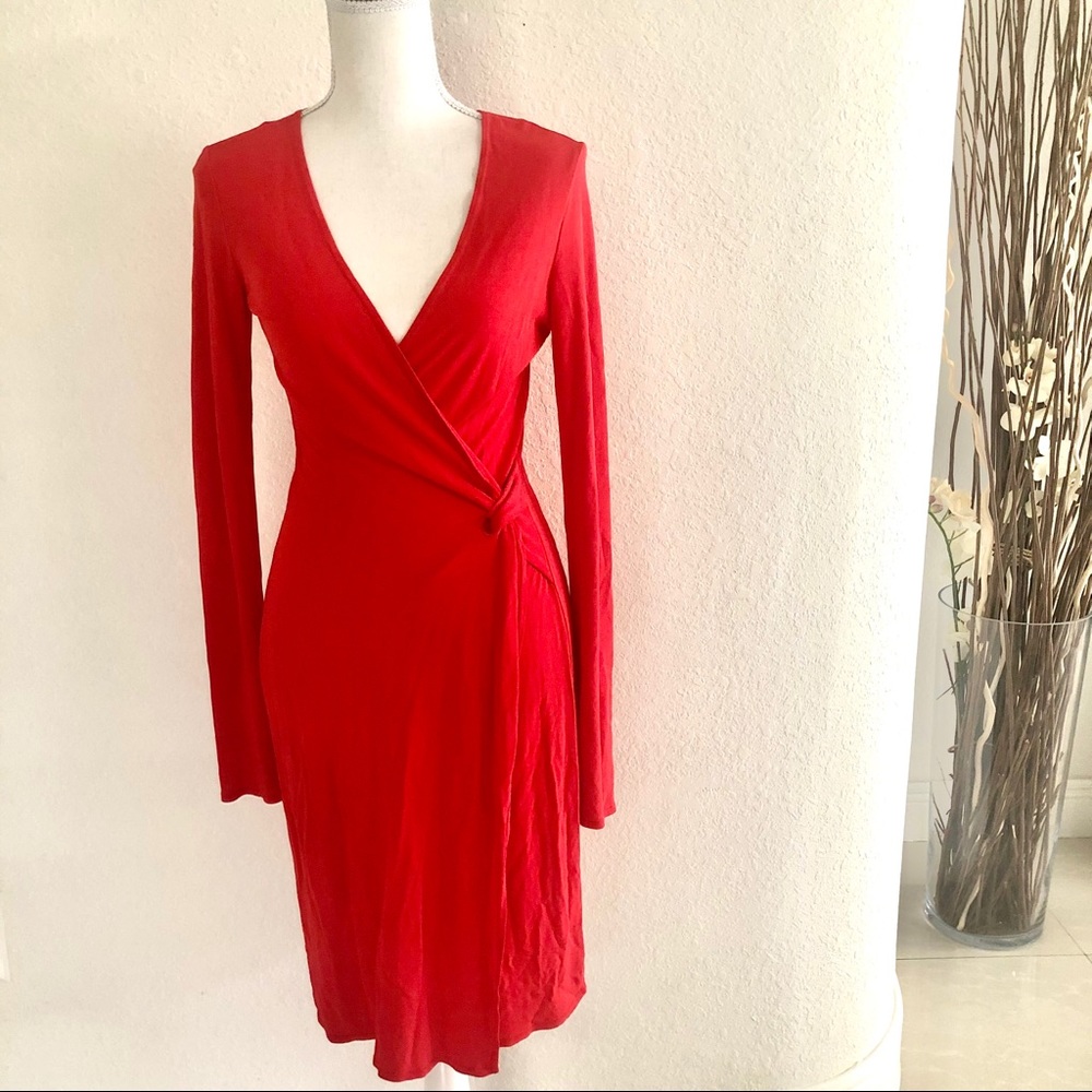 Laundry by Shelli Segal Red Casual Mid Dress Sz  2